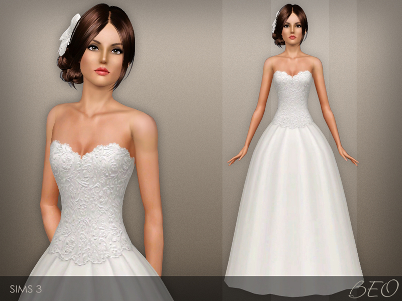 Wedding dress 41 for Sims 3 by BEO (1)